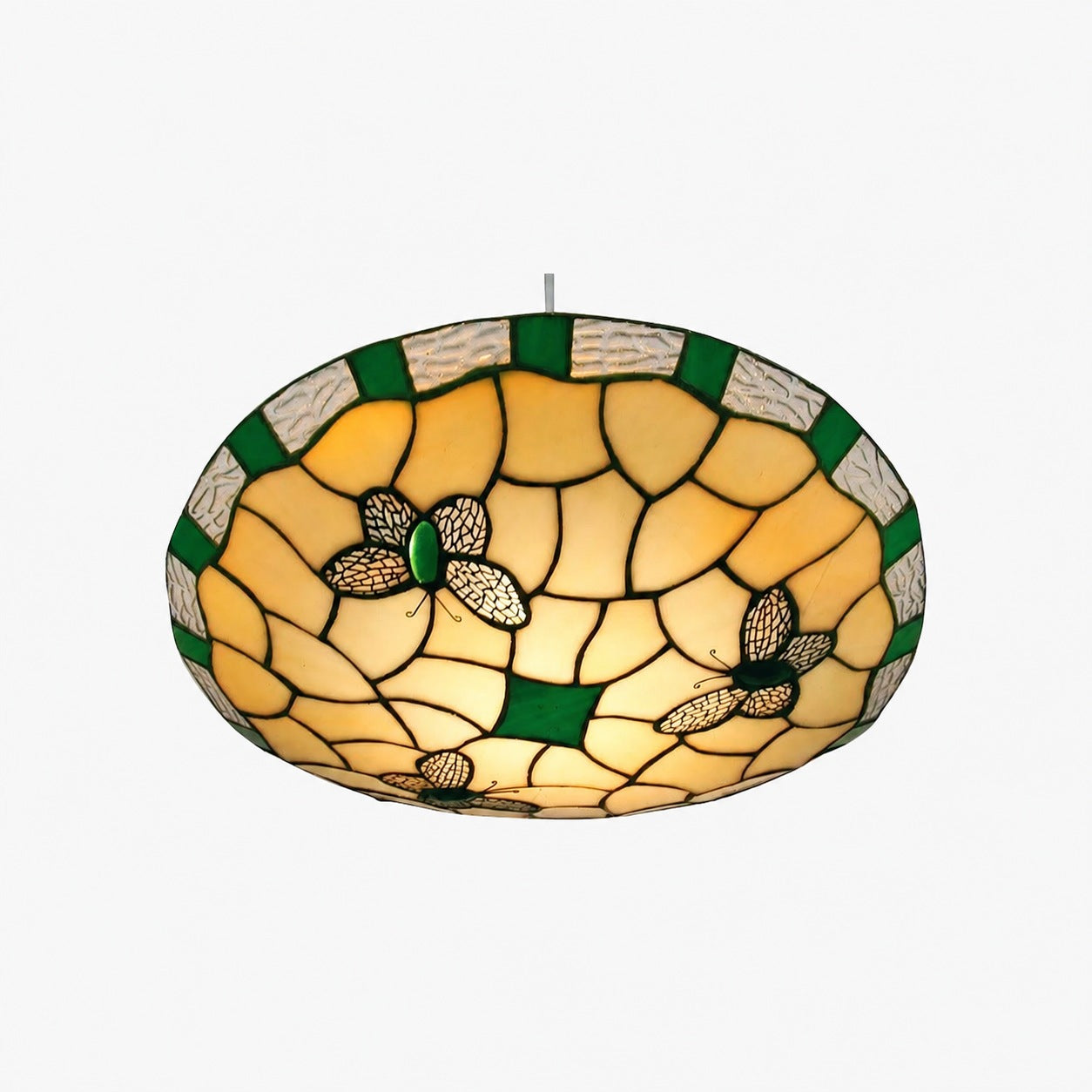 TF Butterfly Pendant Lamp - Decorative Stained Glass Pendant Light for Bedroom or Entryway