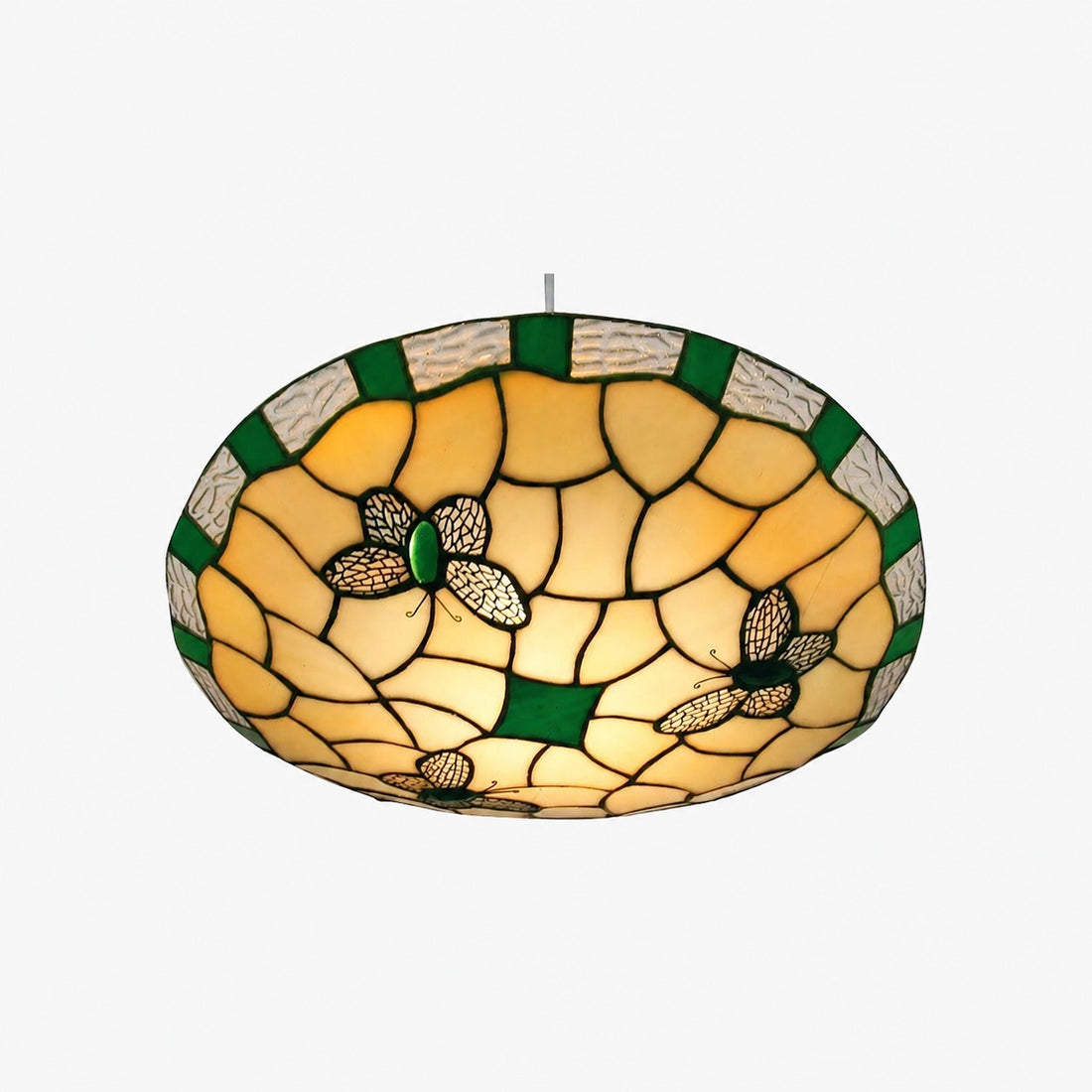 TF Butterfly Pendant Lamp - Decorative Stained Glass Pendant Light for Bedroom or Entryway
