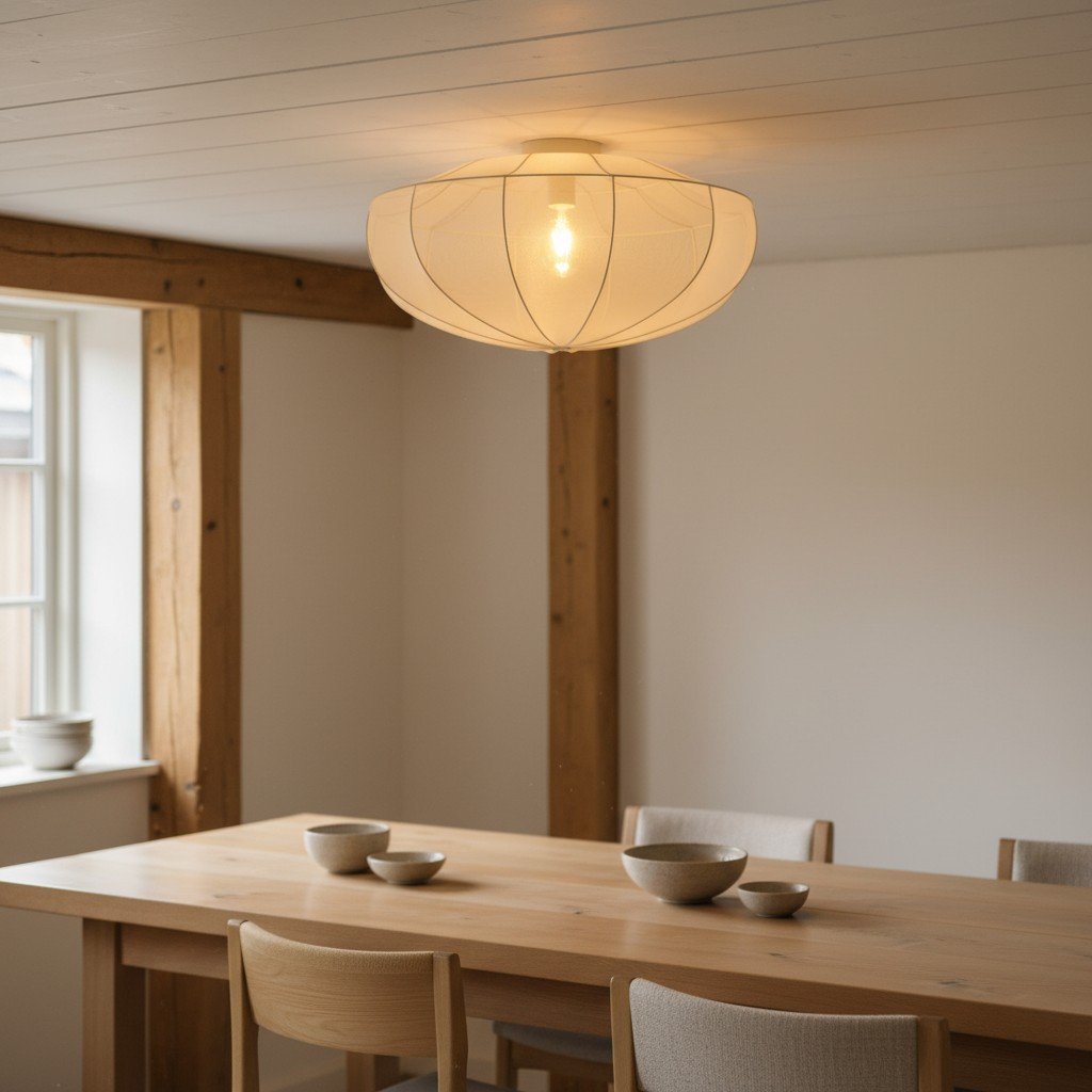 Lumifil Draped Mesh Ceiling Light – Boho Rustic Textured Shade Lamp for Living Room or Bedroom