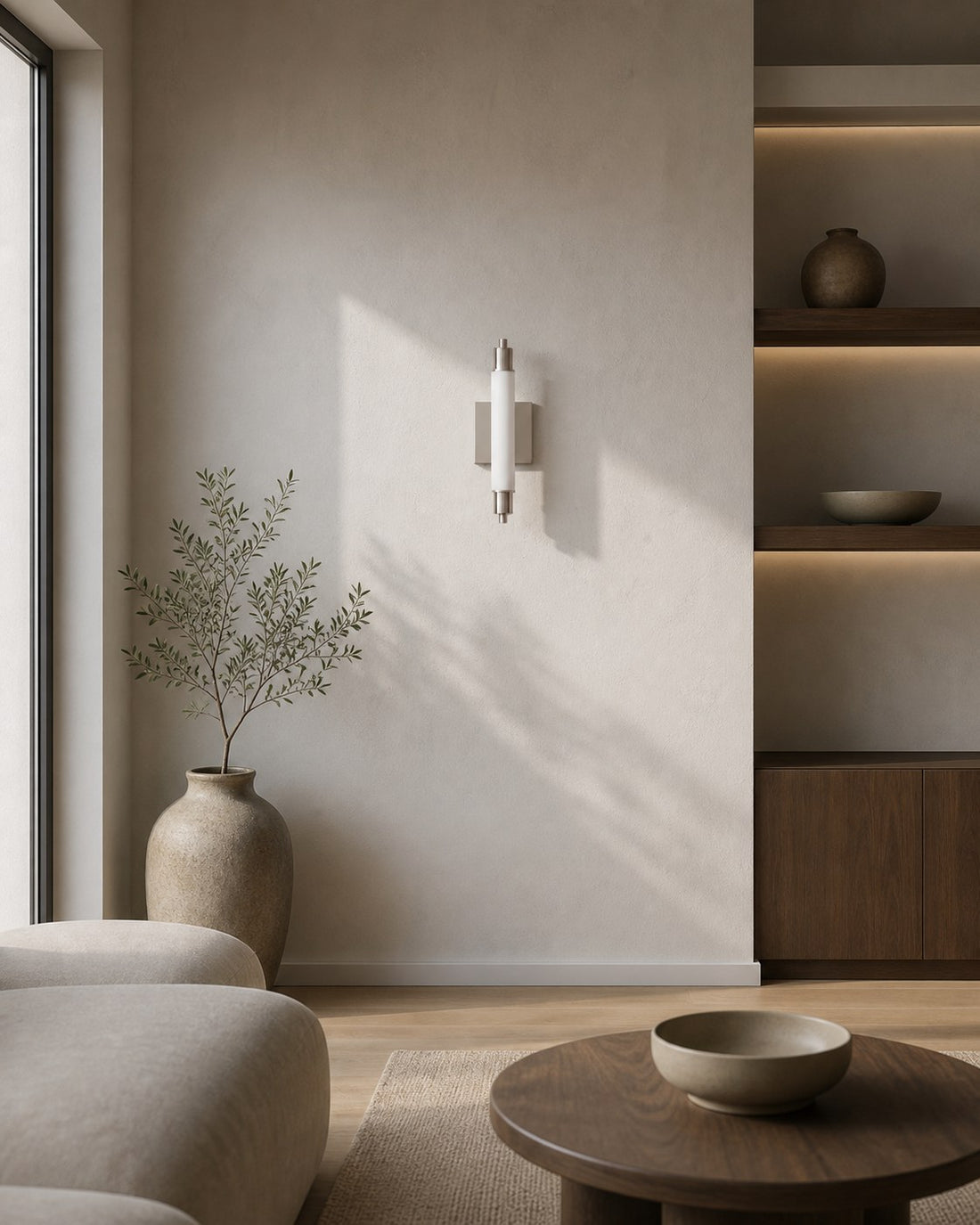 Ornato Luxe Modern Vanity Sconce - Art Deco Wall Light with Cylinder Shade