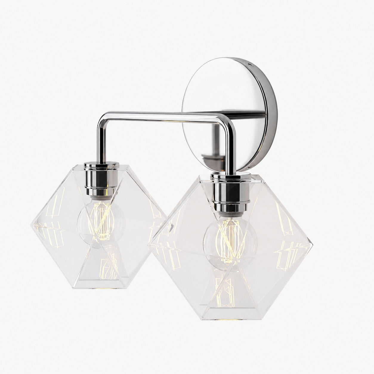 Talvior Geometric Modern Bathroom Sconce - Faceted Shade Light in Luxe Finishes