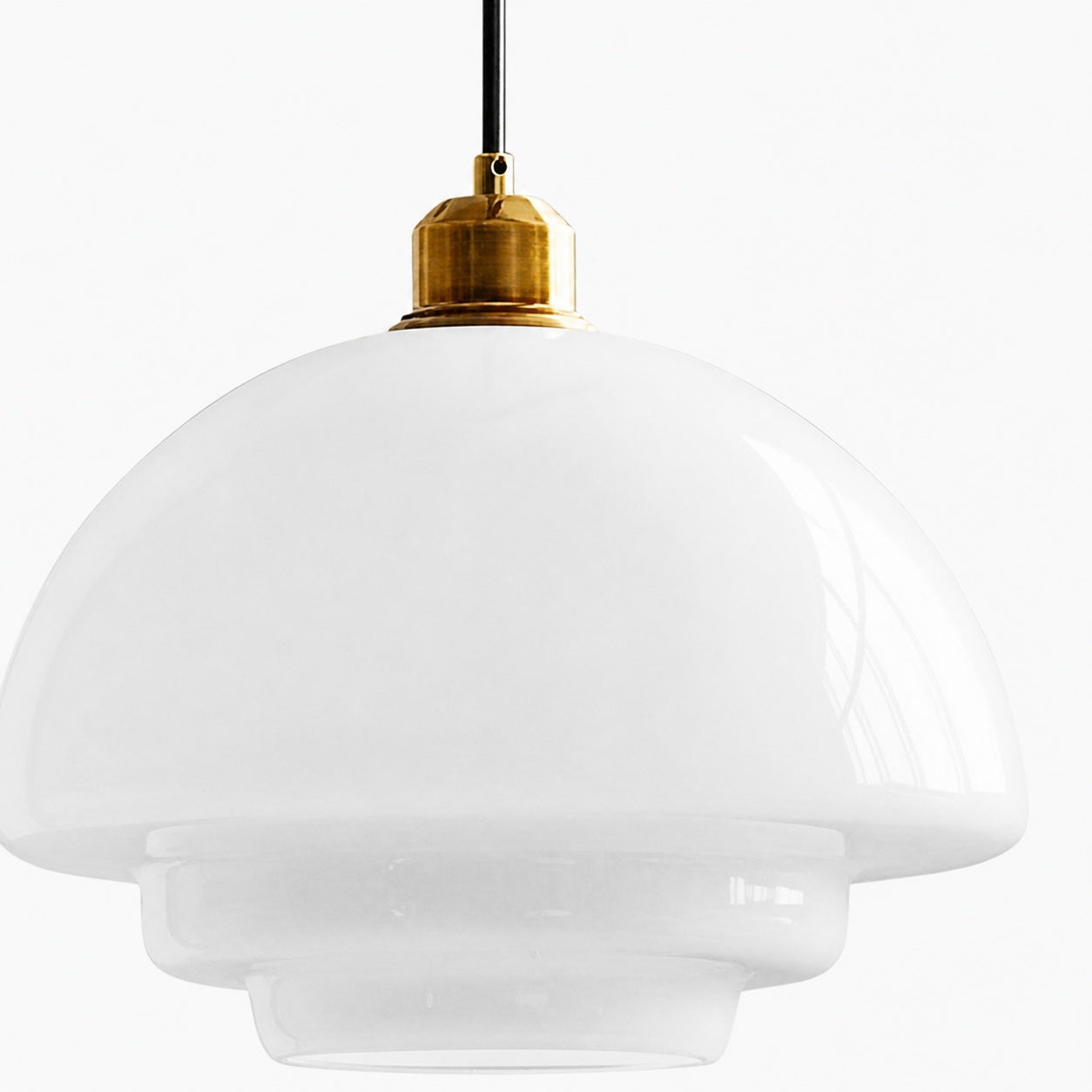 Opalisse Art Deco Pendant Light – Milk Glass Dome Ceiling Lamp for Dining Room U25
