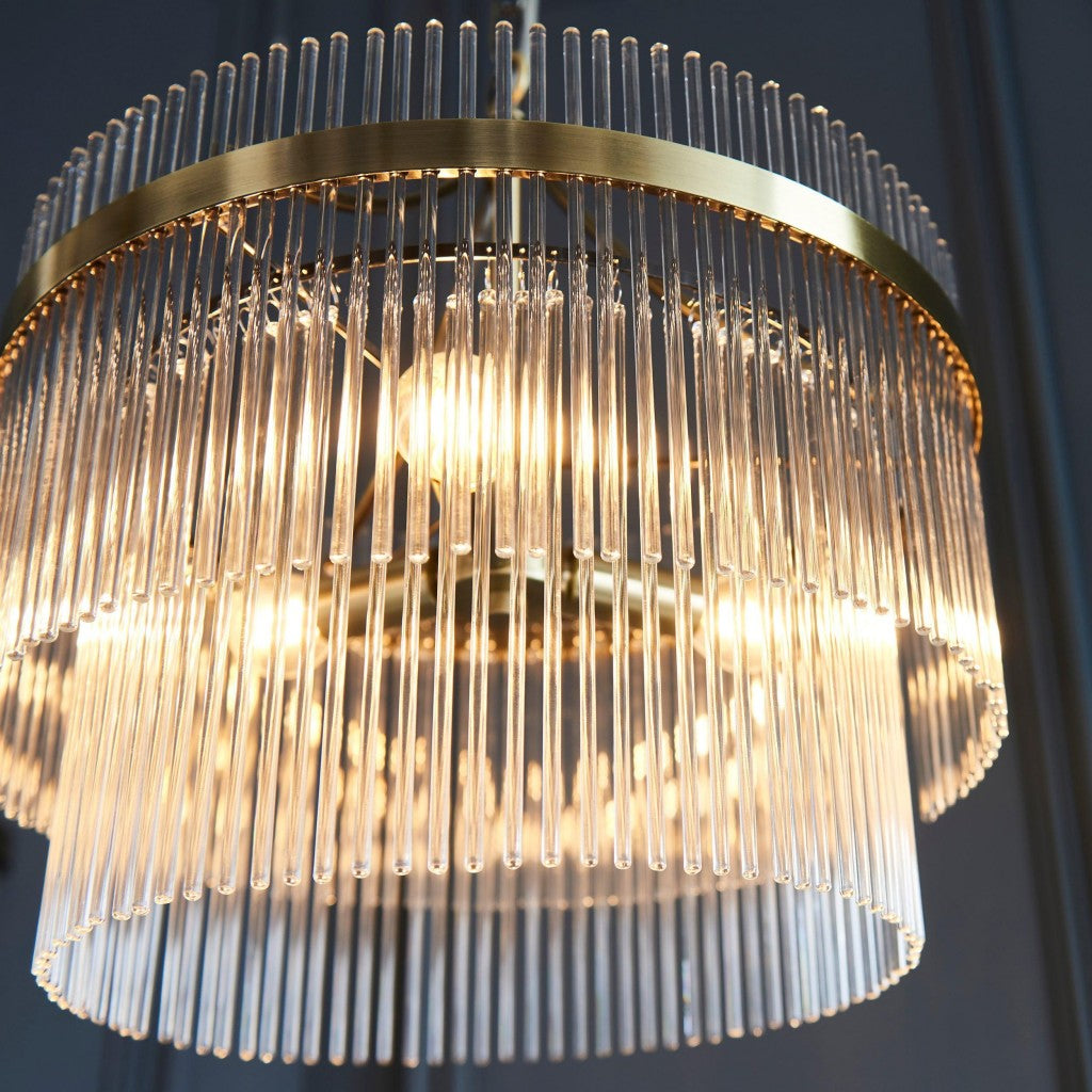 RibGlow Pendant Light – Trio Pendant with Elegant Glass Rods for Dining or Hallway