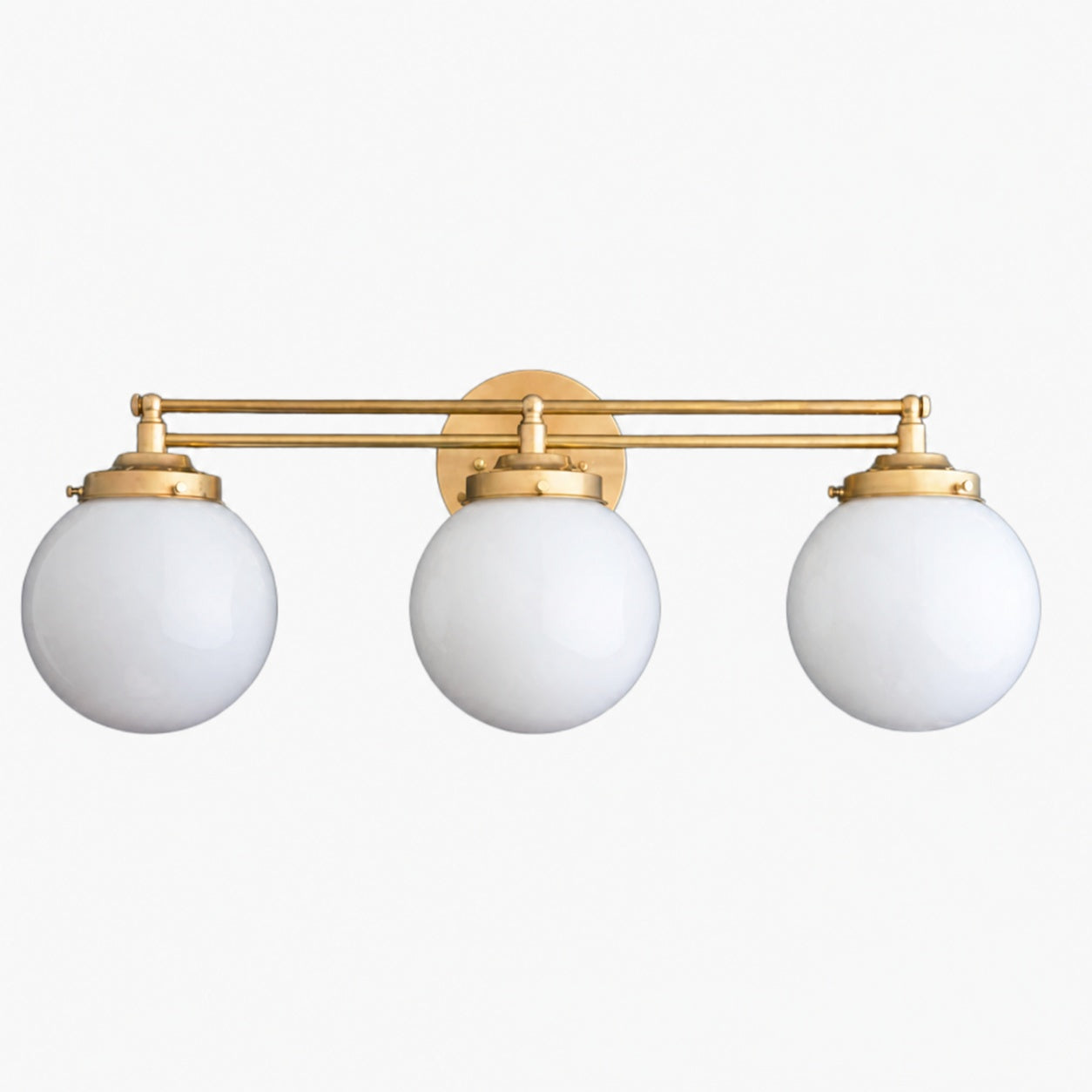 Glorica Glass Contemporary Vanity Light - 3 Light Globe Bathroom Fixture Opal Glass