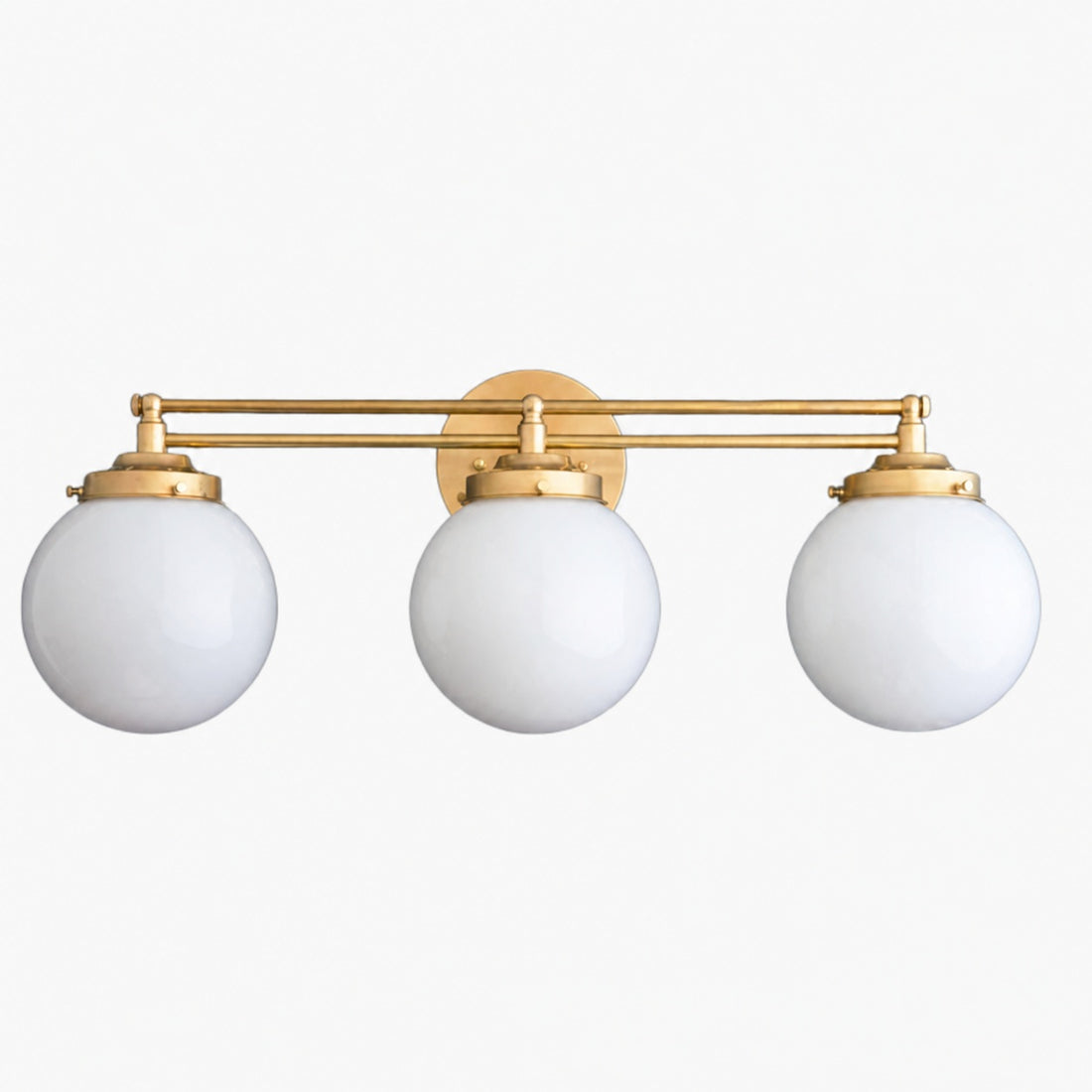 Glorica Glass Contemporary Vanity Light - 3 Light Globe Bathroom Fixture Opal Glass