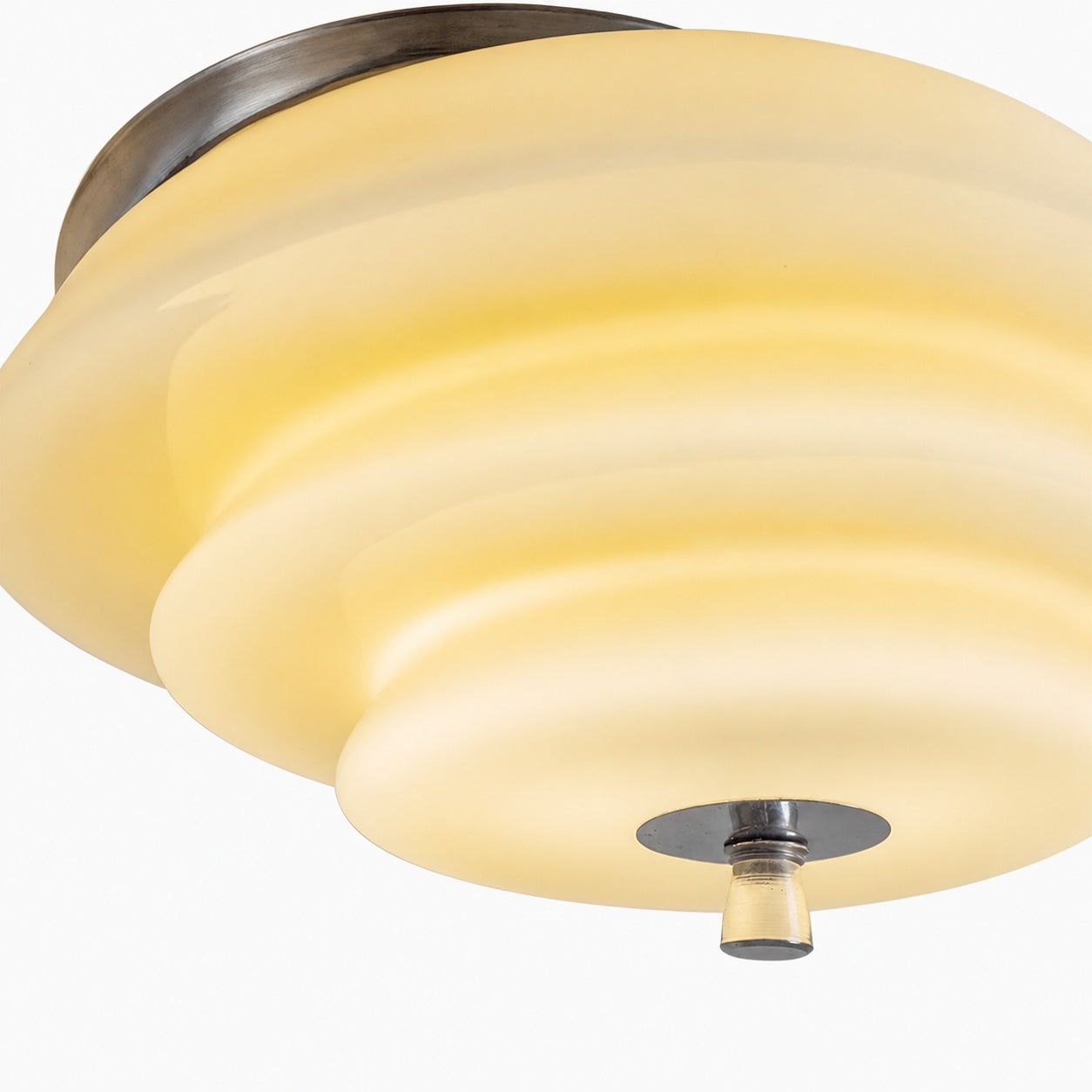 Mallew Flush Mount Ceiling Light – Layered Wave Silhouette Vintage Style Lamp for Indoor Use