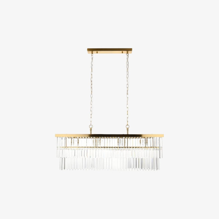 Vitralon Linear Pendant Lamp - Diamond-Shaped Glass Lampshade (Crystal-Clear) - Fits Living and Dining Rooms