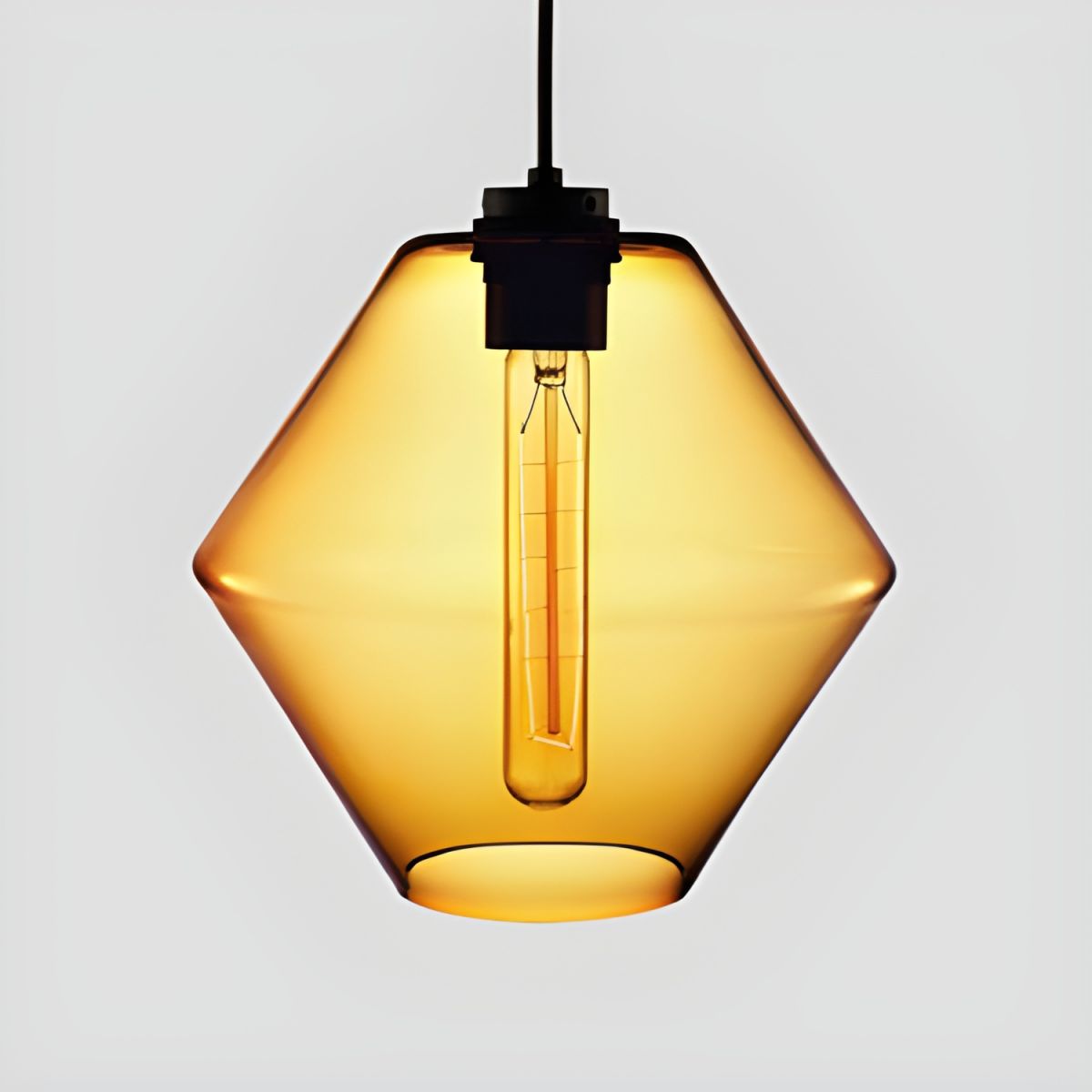 Crystalline Series Pendant Light - Blown Glass Multi Colored Glass Pendant Lamp