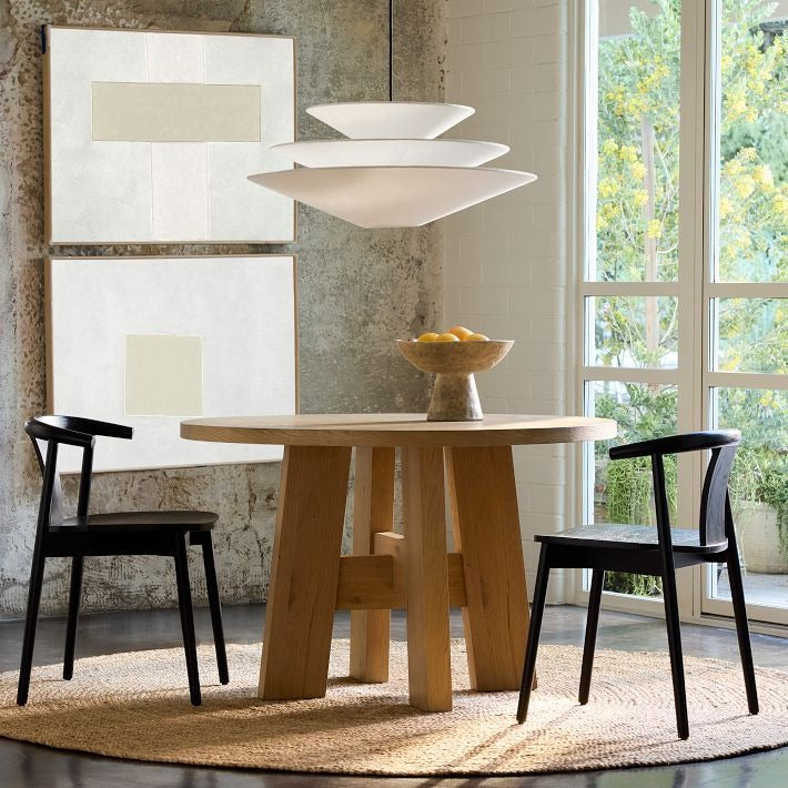 Solivara Pendant – Linen Pendant Light – Layered Shade