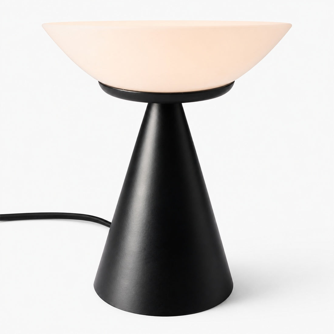 Ulvara Modern Table Lamp - Glass Globe and Tapered Base for Bedroom Glow
