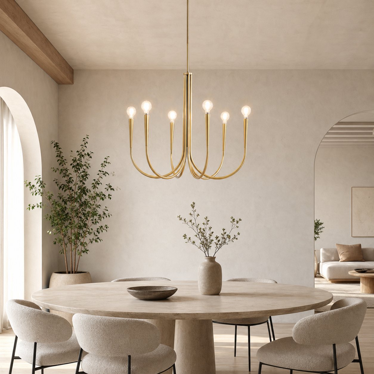 Borvia Swoop Arm Chandelier - Vintage-Inspired Modern Perfect for Home
