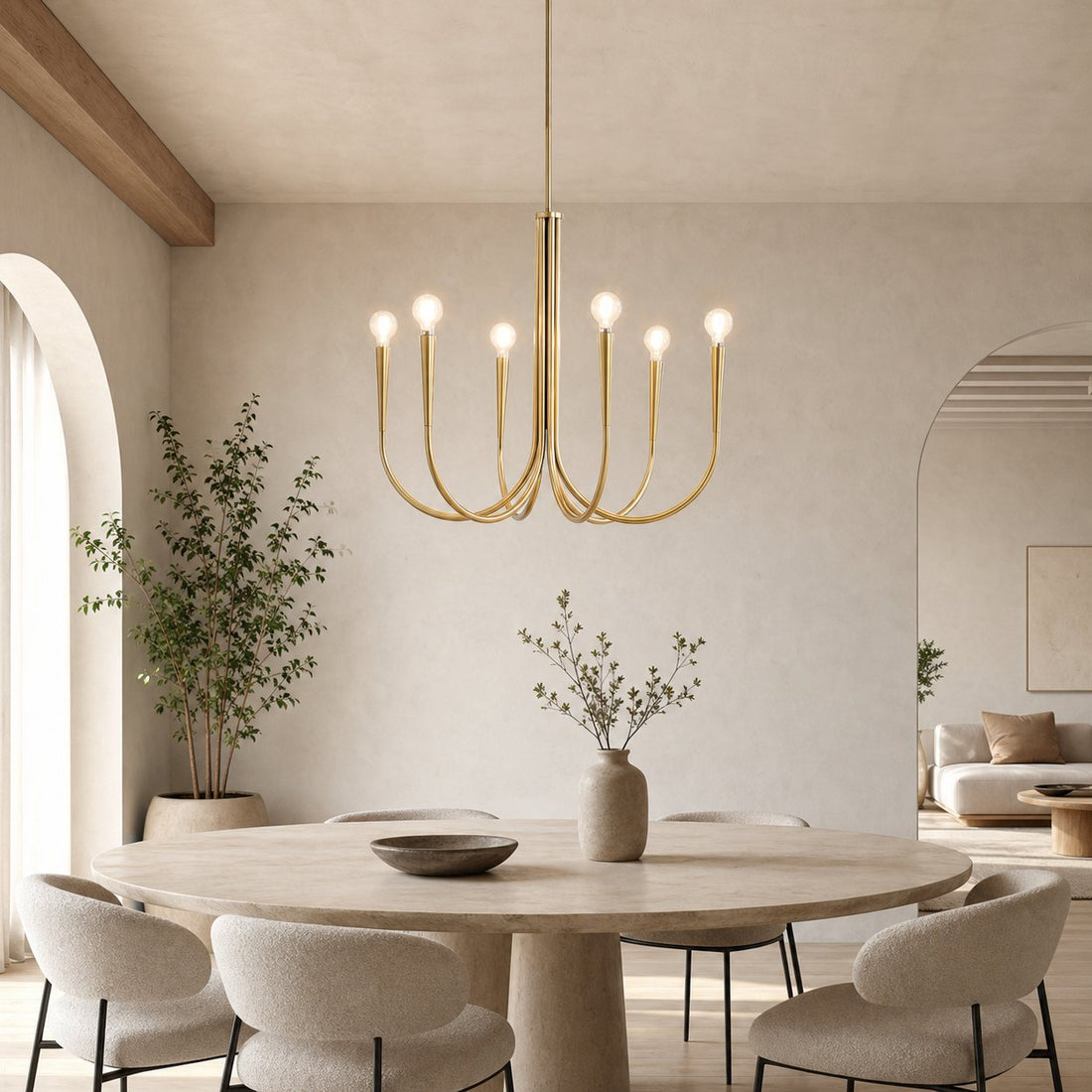 Borvia Swoop Arm Chandelier - Vintage-Inspired Modern Perfect for Home
