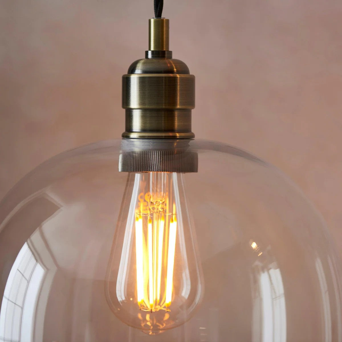 Clarione Height-Adjustable Glass Pendant Light - Classic Art Deco Light