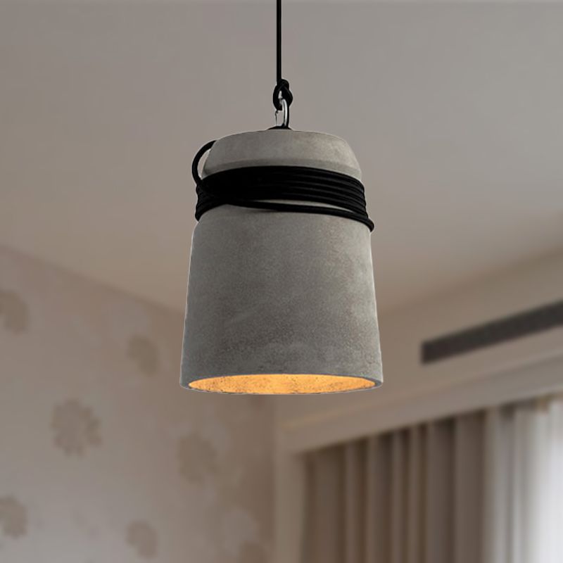 Nordic Cement Hemp Rope Pendant Lamp