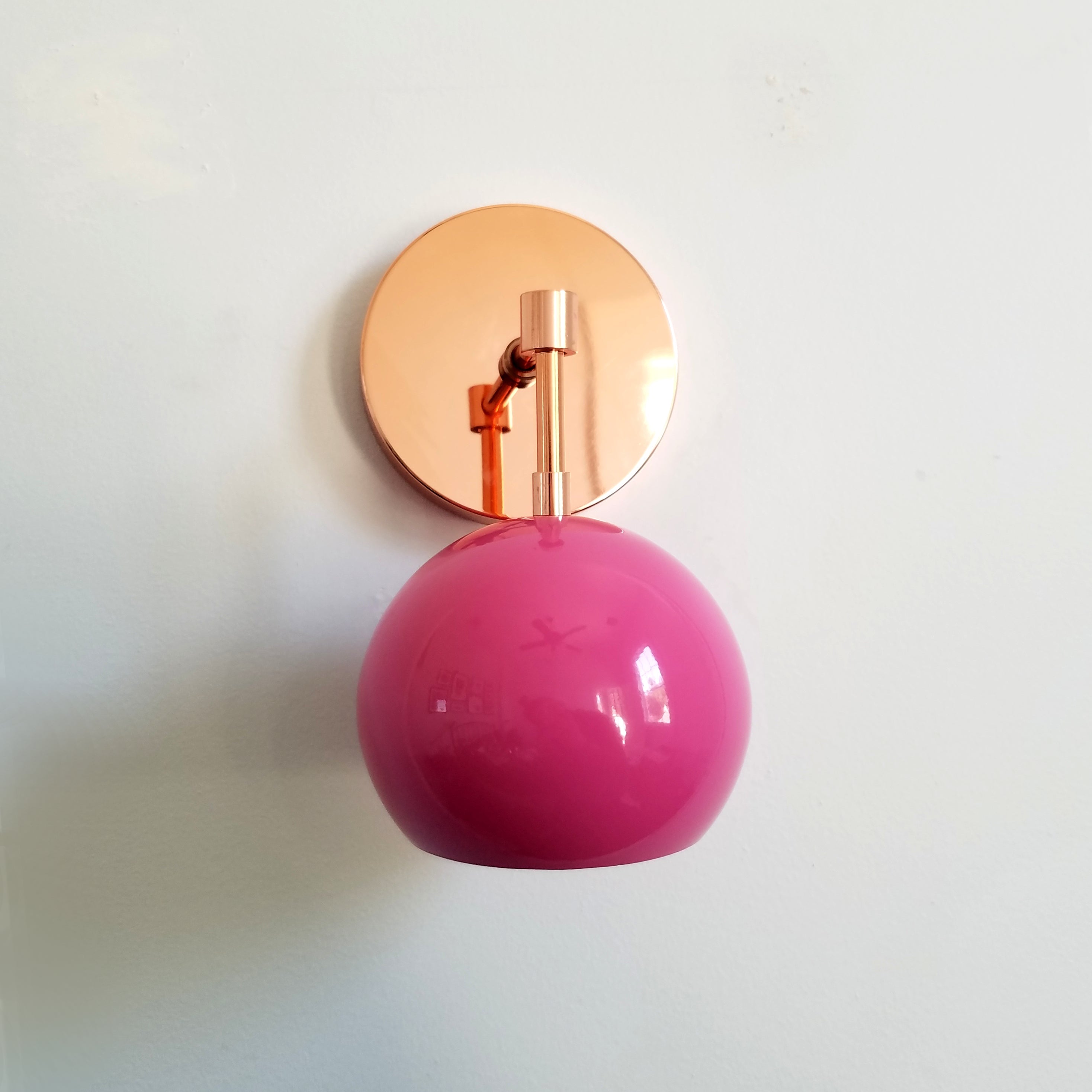 Modern Accent Soft Pink Globe Shade Wall Sconce