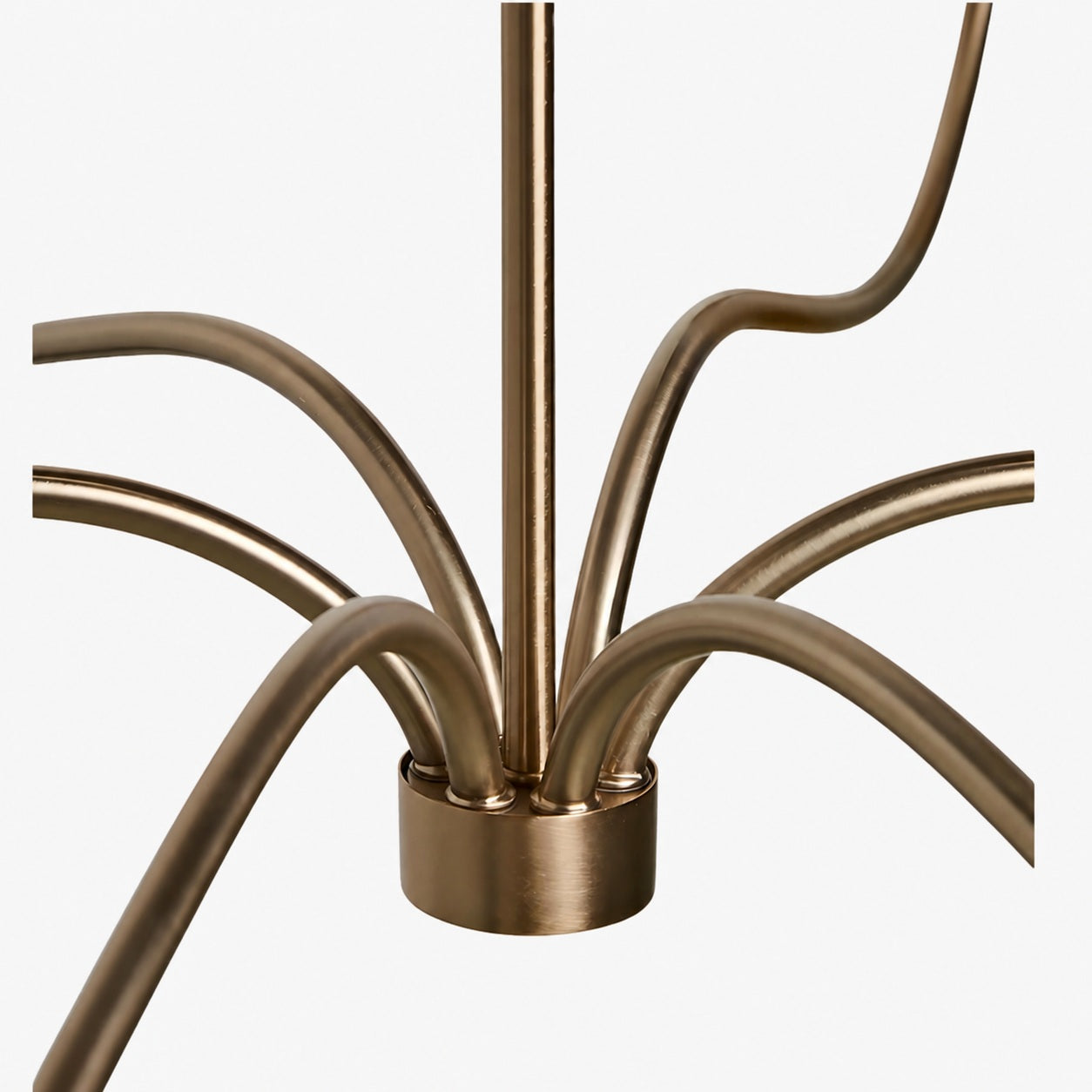 Kysara Linear Chandelier - Curved Lamp Arms and Fabric Shades are Suitable for Living Rooms or Dining Rooms