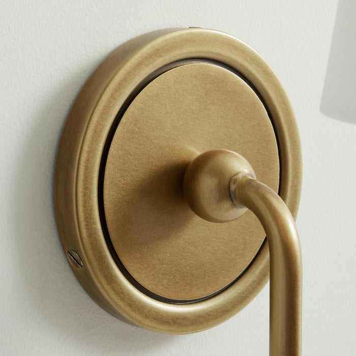 Serena Elegant Swoop Arm Sconce – Modern Fabric Shade Wall Lamp for Hallway and Bedroom