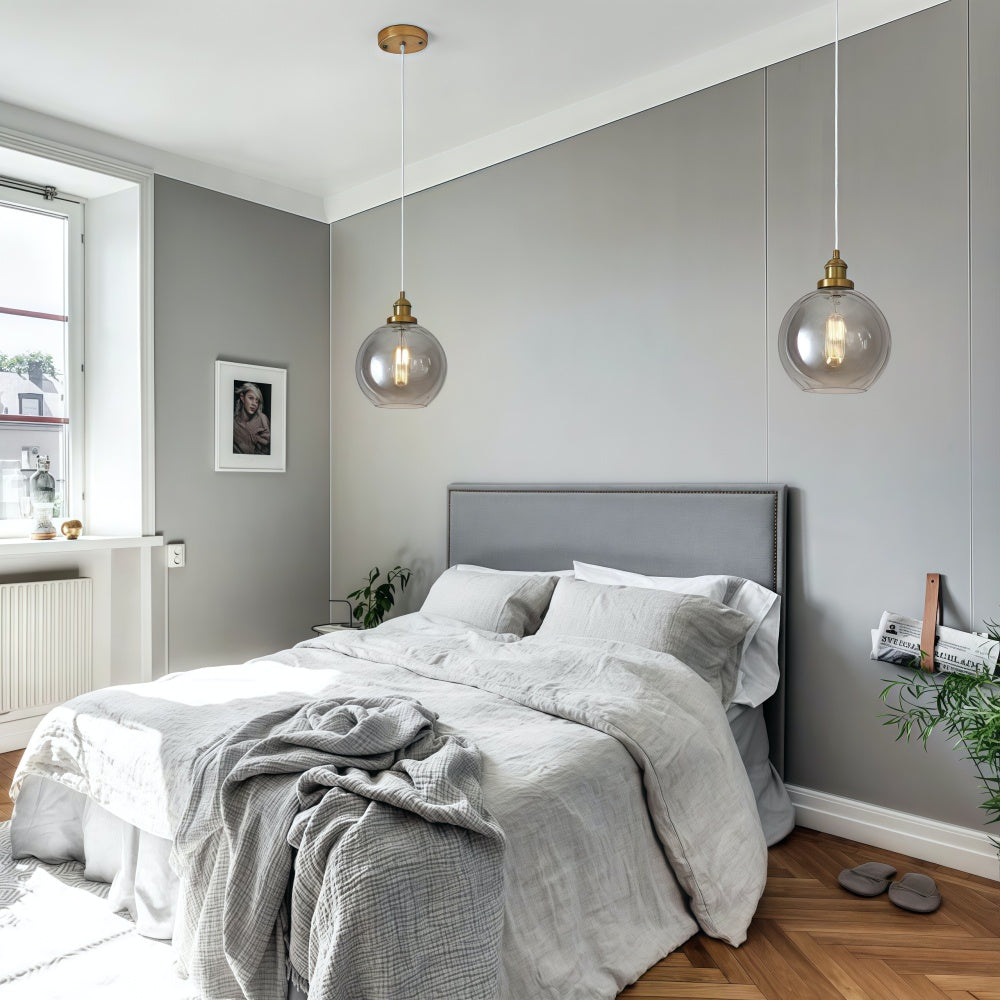 Single Hammered Glass Globe Pendant Light