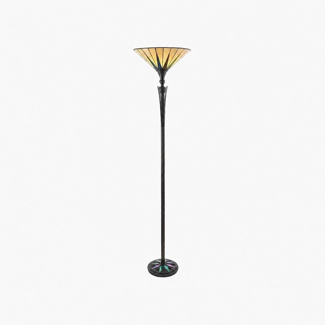 TF Dark Star Stained Glass Star Pattern Floor Lamp – Tiffany Style Uplighter for Living Rooms