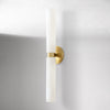 Rivora Modern Fluted Glass Wall Light - Double Short Indoor Outdoor Sconce