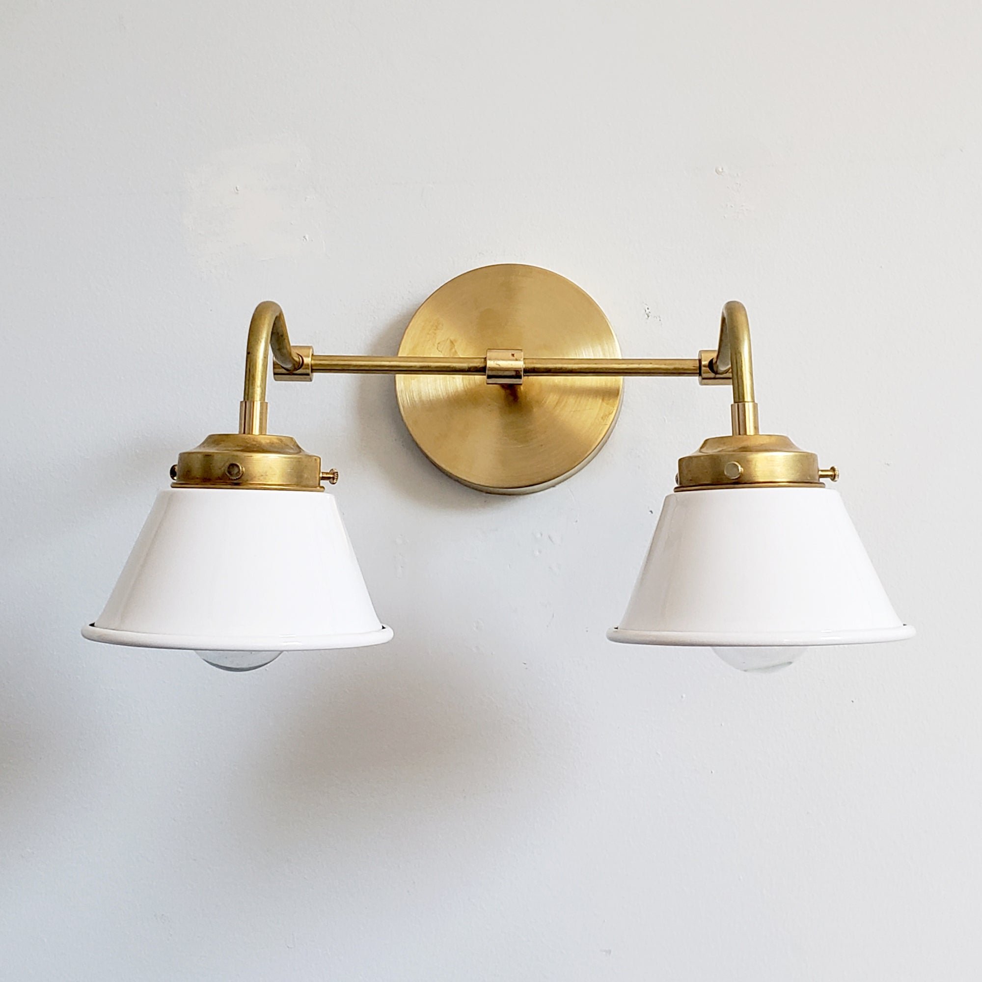 Modern Double Cone Brass Sconce - Accent Lighting For Bathroom & Hallway