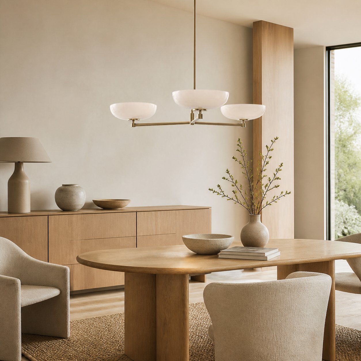 Vega Glass Mid-Century Modern Globe Chandelier with Glass Shades for Dining Room and Kitchen Island