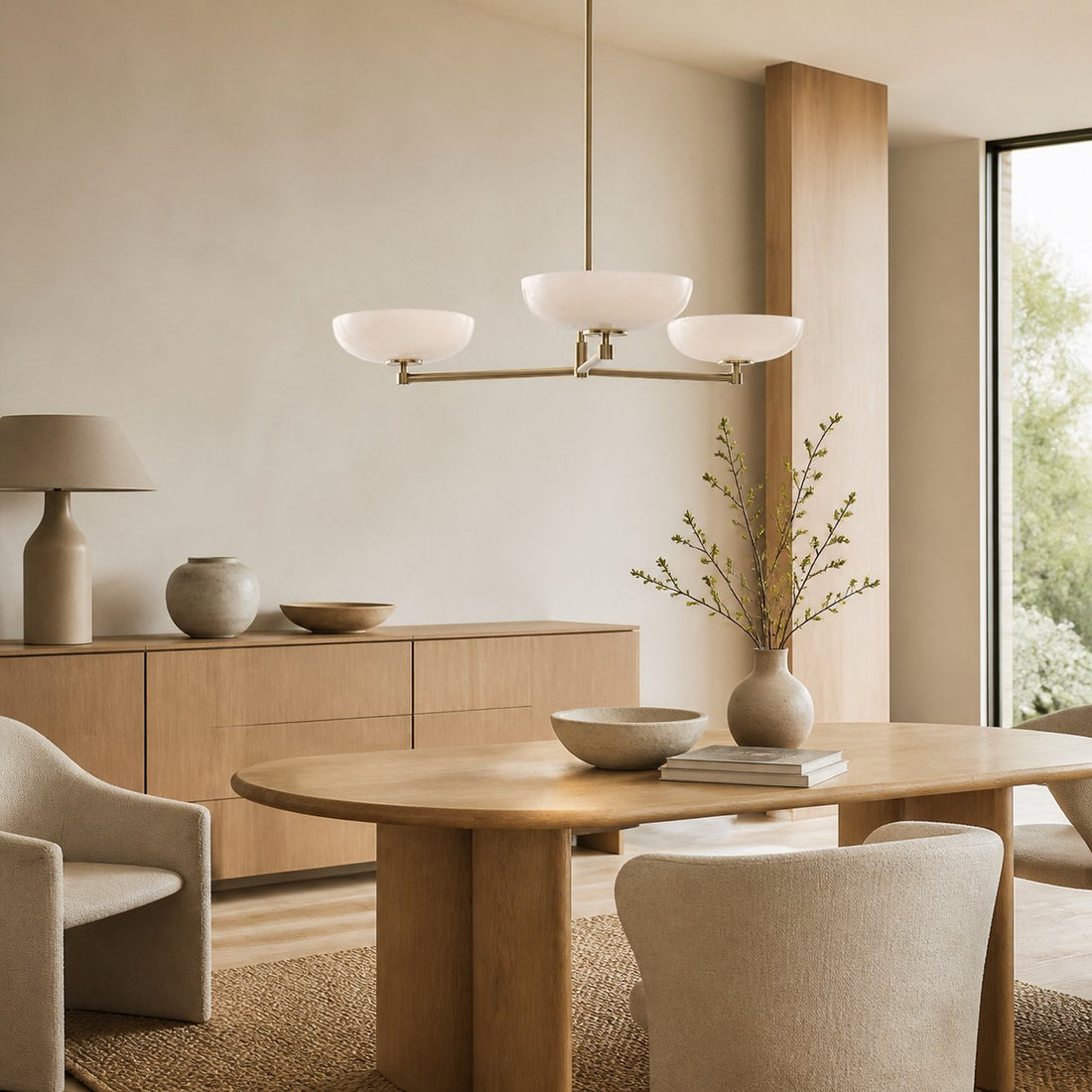 Vega Glass Mid-Century Modern Globe Chandelier with Glass Shades for Dining Room and Kitchen Island