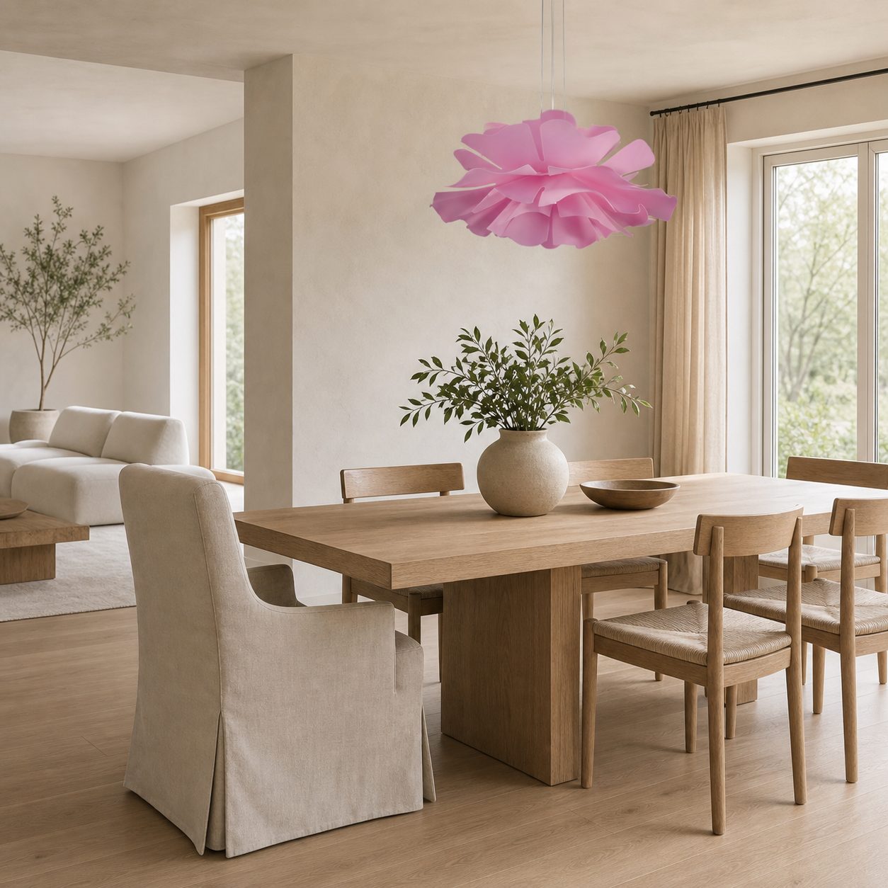 Blossenari Nordic Flower Design Pendant Lamp – Sculptural Floral Ceiling Light for Living Room N34