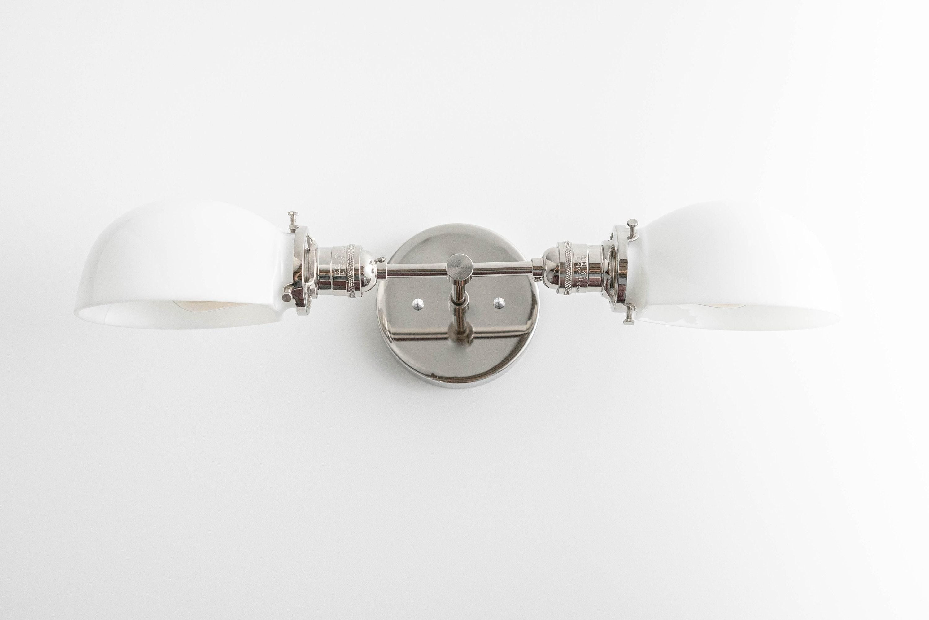 Luminara Luxury Opal Glass Dual Vanity Fixture – Multi Finish Wall Sconce for Mirror Lighting