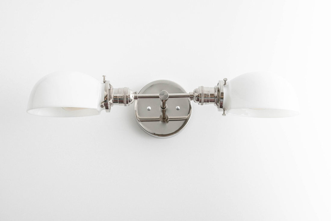 Luminara Luxury Opal Glass Dual Vanity Fixture – Multi Finish Wall Sconce for Mirror Lighting