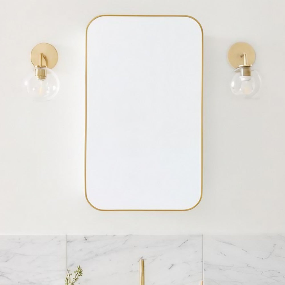 Sculptural Glass Geo Sconce - Modern Bathroom Mirror Globe Wall Light