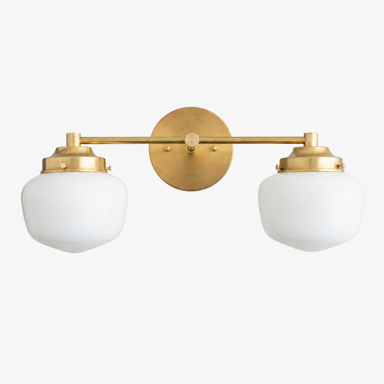 Opalume Glass Art Deco Vanity Light - Bathroom Wall Sconce with White Glass Shades