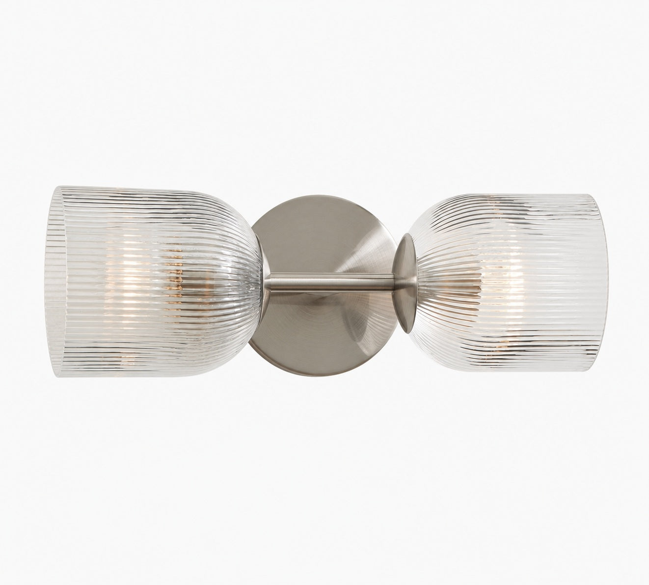 Bravira Ribbed Glass Sconce - Metal Wall Light with Clear Glass Shade