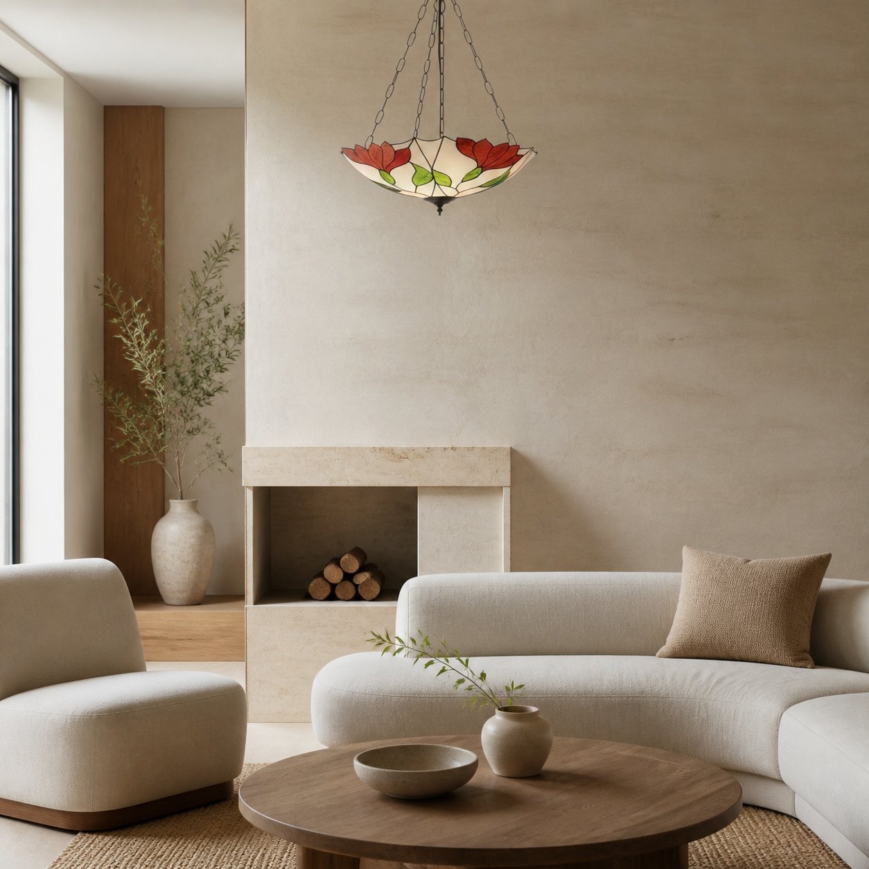 TF Botanica Floral Glass Ceiling & Pendant Lighting - Art Glass Style Fixture for Rooms