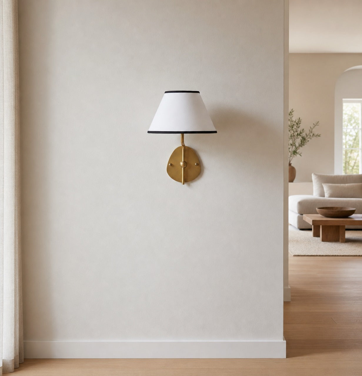 Kulo Fabric Wall Light – Modern Double Arm Linen Wall Sconce for Living Room