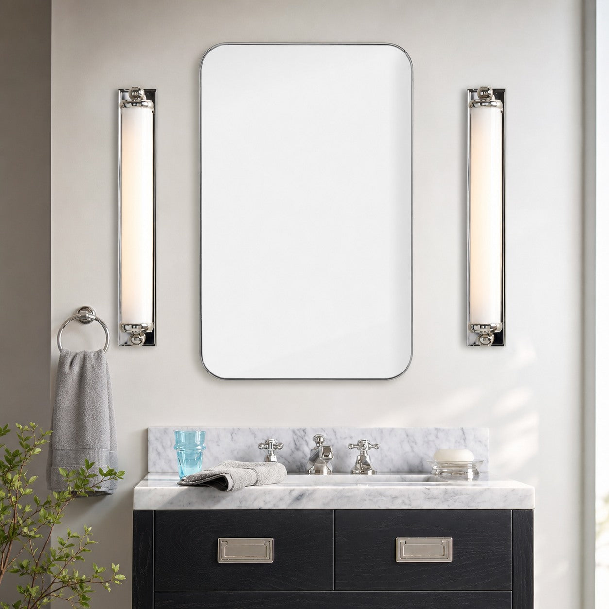 Kalvora Extra Long Tube Wall Sconce - Chrome Modern Light Fixture
