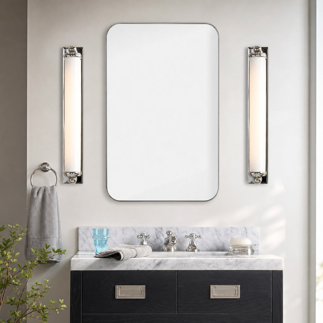 Kalvora Extra Long Tube Wall Sconce - Chrome Modern Light Fixture