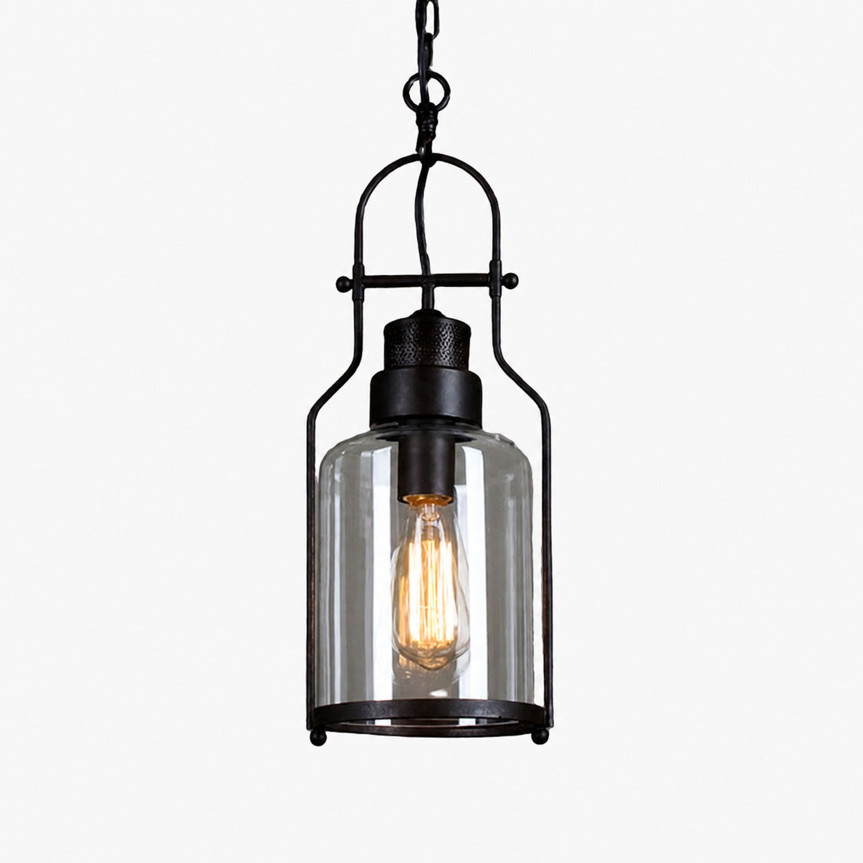 Lirra Vintage Iron Glass Pendant Lamp - Industrial Style Ceiling Lamp for Bars and Homes U20