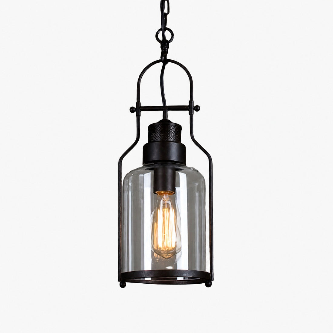 Lirra Vintage Iron Glass Pendant Lamp - Industrial Style Ceiling Lamp for Bars and Homes U20