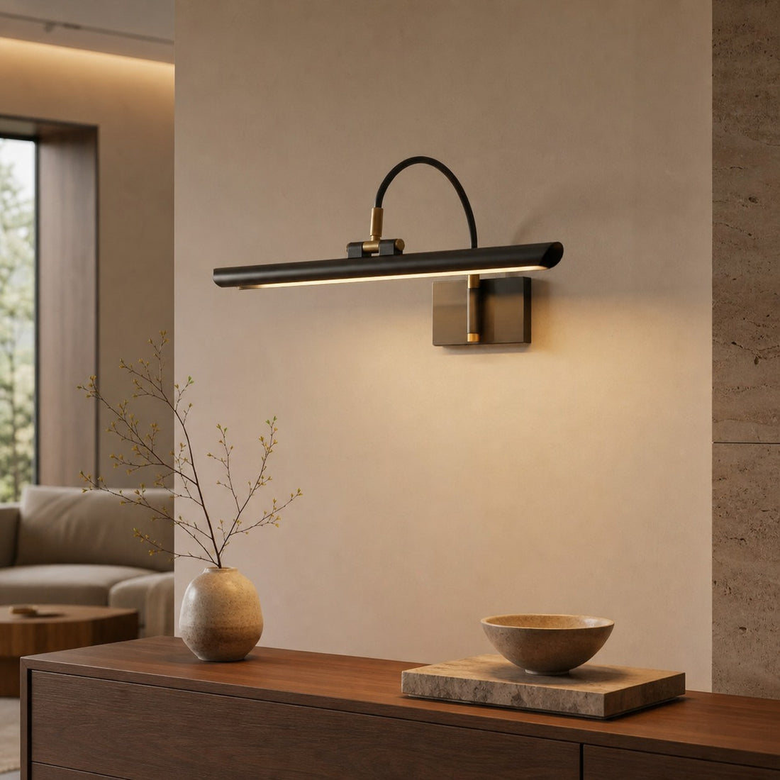 Aurix Picture Light – Slim Shade Artwork Illumination Metal Finish Wall Fixture for Gallery