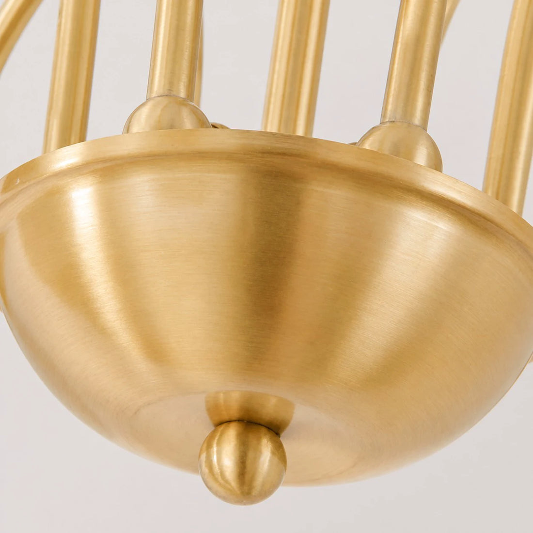 Close-up of antique brass center body