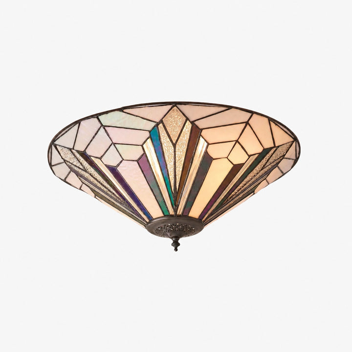 TF Astoria Modern Deco Flush Mount Ceiling Light with Textured Glass – Elegant Home Lighting Fixture