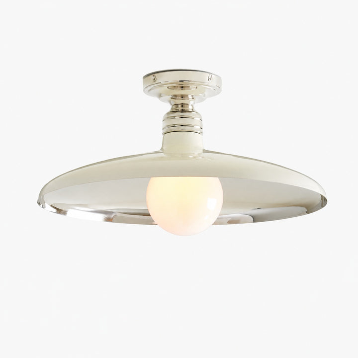 Forvara Farmhouse Metal Flush Mount Light - Black or White Ceiling Lamp