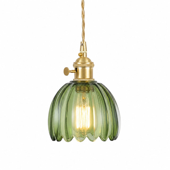 Blossix Elegant Art Pendant Lamp - Glass Flower Shade Design for Living or Dining Room N24