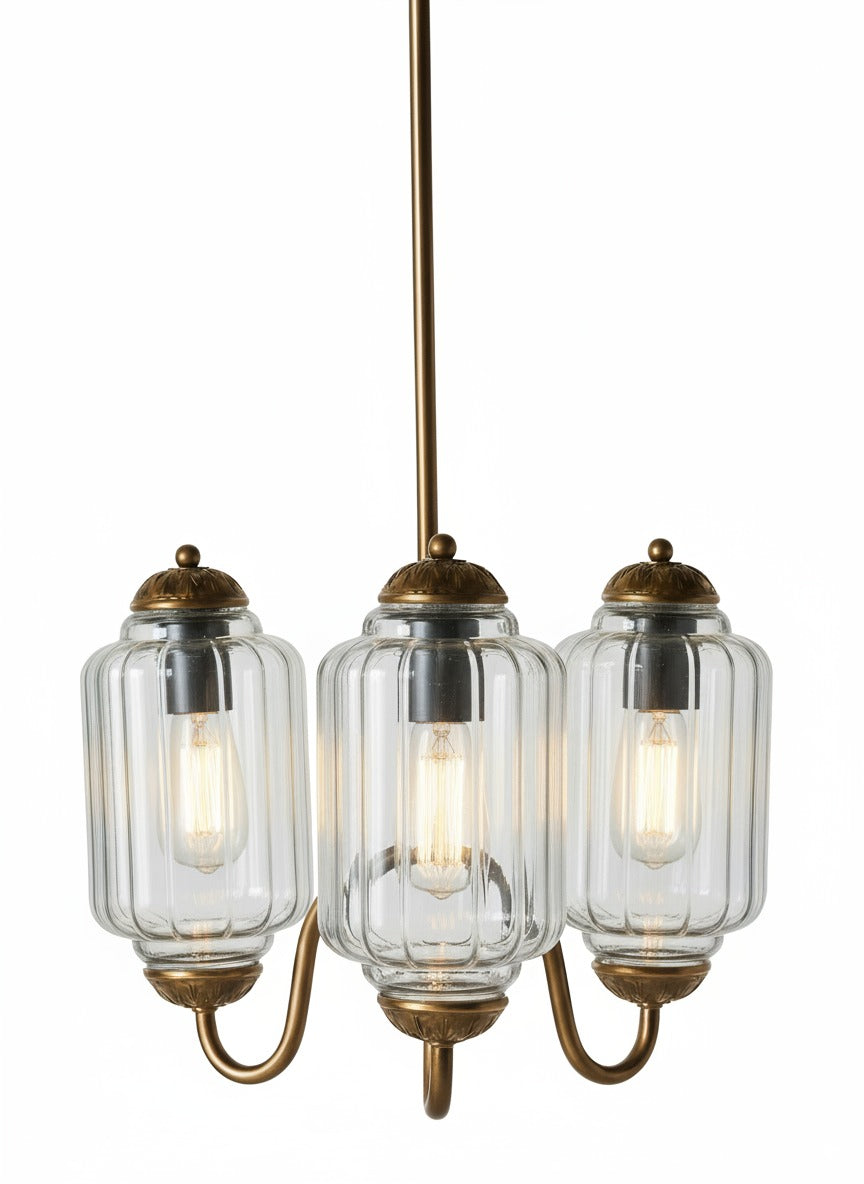 Eloise Vintage Glass Chandelier - Milk Glass Home Accent