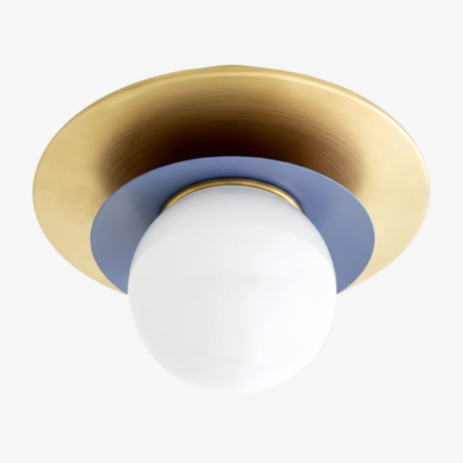 Artivo Layered Brass Globe Light – Versatile Opal Glass Ceiling or Wall Sconce for Stylish Spaces