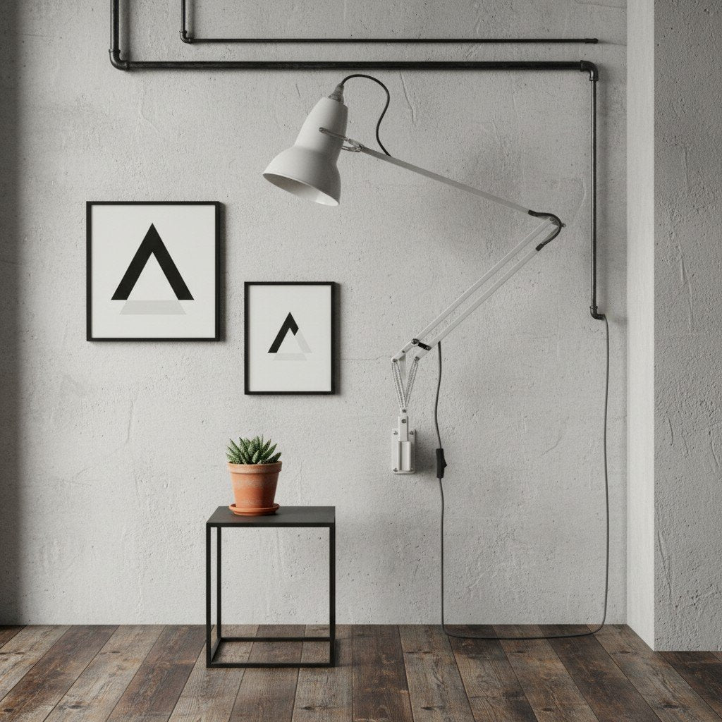 Original 1227 Sleek Adjustable Arm Wall Lamp with Aluminium Shade for Living Space