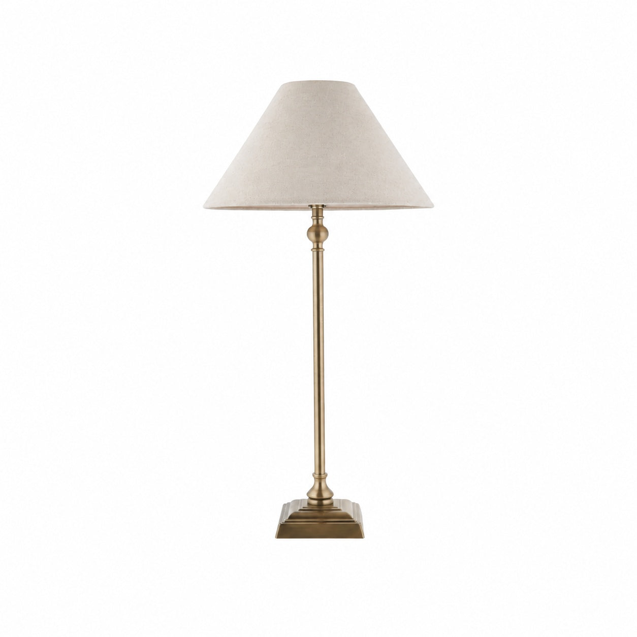 Zevatik Table Lamp with Slim Stem and Linen Shade for Bedside Lighting