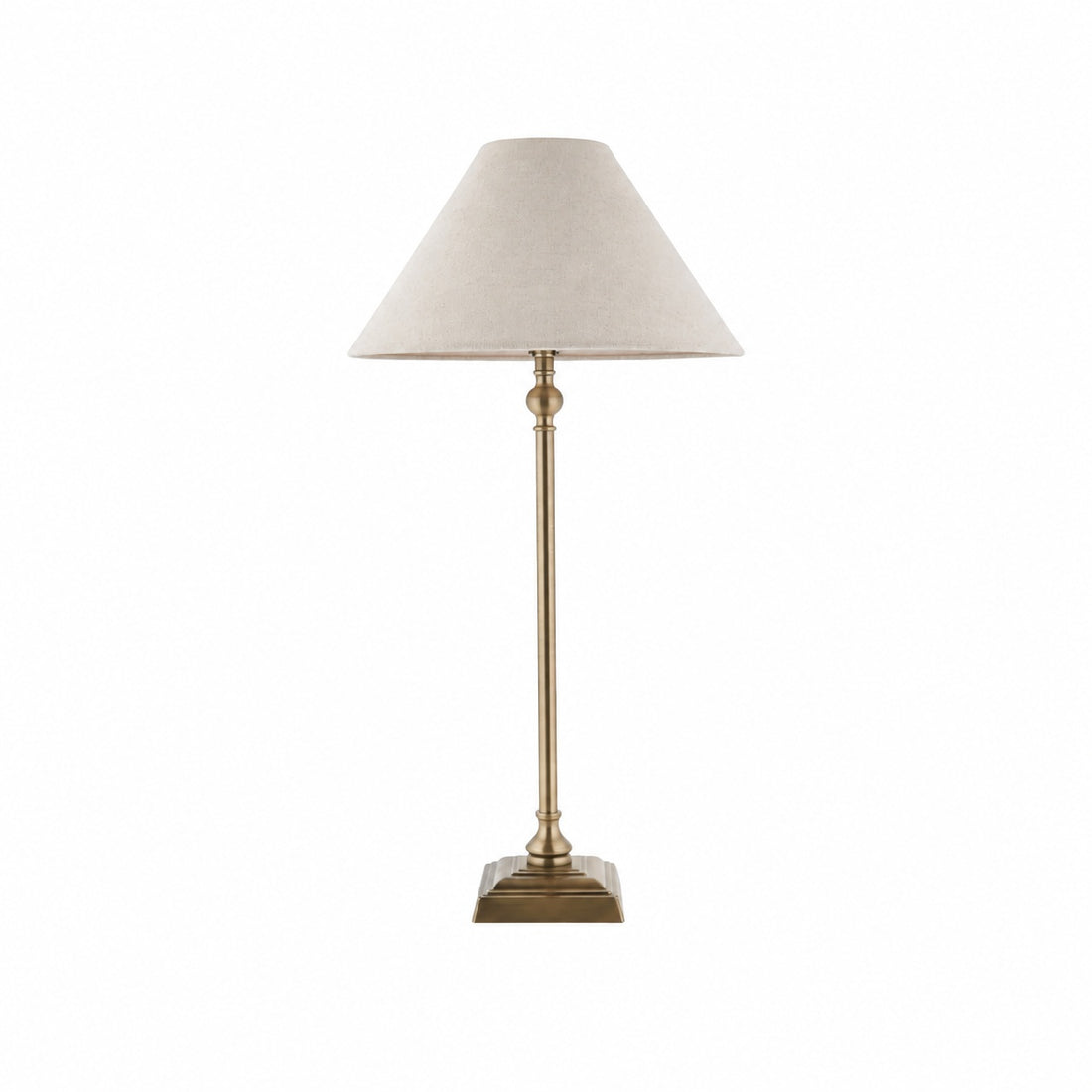 Zevatik Table Lamp with Slim Stem and Linen Shade for Bedside Lighting