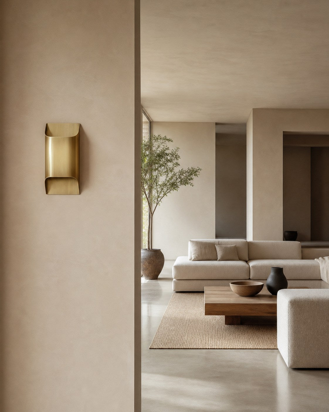Sconique Stylish Brass Wall Sconce - Minimal Design Architectural Profile Sconce for Foyer
